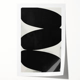 Modern Abstract Art – Bold Black Organic Shapes on White Canvas