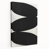 Modern Abstract Art – Bold Black Organic Shapes on White Canvas