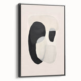 Neutral Abstract Prints – Layered Organic Shapes in Beige and Black