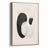 Neutral Abstract Prints – Layered Organic Shapes in Beige and Black