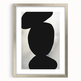 Modern Abstract Art – Bold Black Organic Shapes on White Canvas