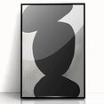 Modern Abstract Art – Bold Black Organic Shapes on White Canvas