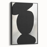 Modern Abstract Art – Bold Black Organic Shapes on White Canvas