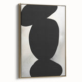 Modern Abstract Art – Bold Black Organic Shapes on White Canvas