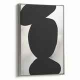 Modern Abstract Art – Bold Black Organic Shapes on White Canvas