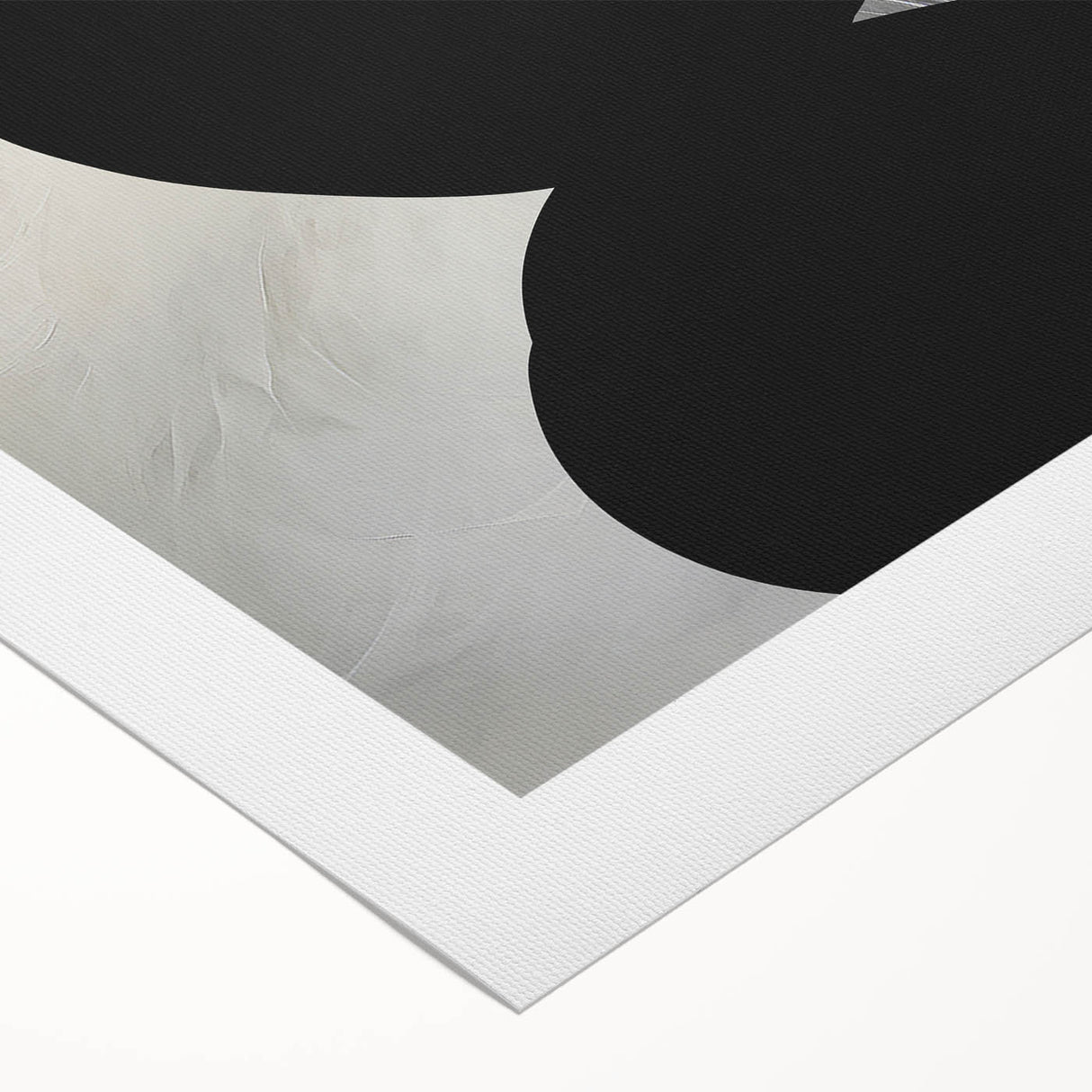 Modern Abstract Art – Bold Black Organic Shapes on White Canvas