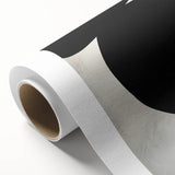 Modern Abstract Art – Bold Black Organic Shapes on White Canvas