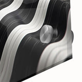 Modern Abstract Canvas Prints – 3D Black & White Wave Pattern