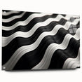 Modern Abstract Canvas Prints – 3D Black & White Wave Pattern