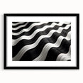 Modern Abstract Canvas Prints – 3D Black & White Wave Pattern