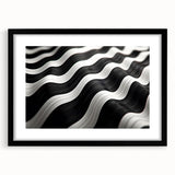 Modern Abstract Canvas Prints – 3D Black & White Wave Pattern