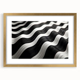 Modern Abstract Canvas Prints – 3D Black & White Wave Pattern