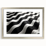 Modern Abstract Canvas Prints – 3D Black & White Wave Pattern