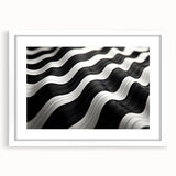 Modern Abstract Canvas Prints – 3D Black & White Wave Pattern