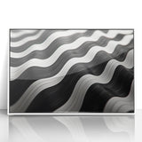 Modern Abstract Canvas Prints – 3D Black & White Wave Pattern