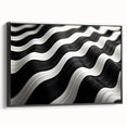 Modern Abstract Canvas Prints – 3D Black & White Wave Pattern