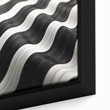 Modern Abstract Canvas Prints – 3D Black & White Wave Pattern