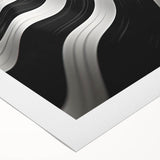 Modern Abstract Canvas Prints – 3D Black & White Wave Pattern