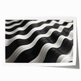 Modern Abstract Canvas Prints – 3D Black & White Wave Pattern