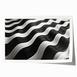 Modern Abstract Canvas Prints – 3D Black & White Wave Pattern