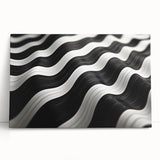 Modern Abstract Canvas Prints – 3D Black & White Wave Pattern