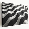 Modern Abstract Canvas Prints – 3D Black & White Wave Pattern