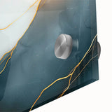 Contemporary Luxury Abstract Painting – White & Dark Blue Art