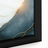 Contemporary Luxury Abstract Painting – White & Dark Blue Art