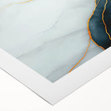 Contemporary Luxury Abstract Painting – White & Dark Blue Art