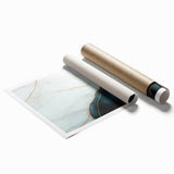 Contemporary Luxury Abstract Painting – White & Dark Blue Art