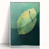 Abstract Minimalist Nature Art – Floating Leaf & Solitude Print