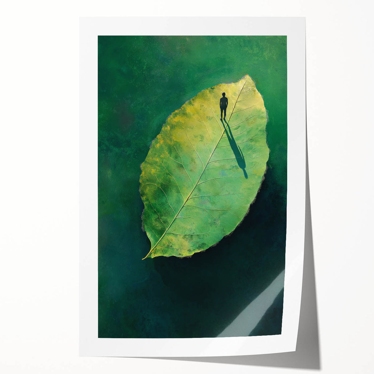 Abstract Minimalist Nature Art – Floating Leaf & Solitude Print