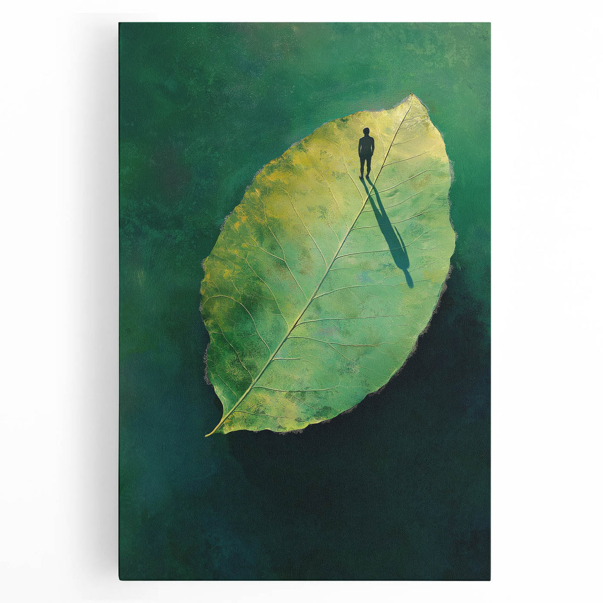 Abstract Minimalist Nature Art – Floating Leaf & Solitude Print