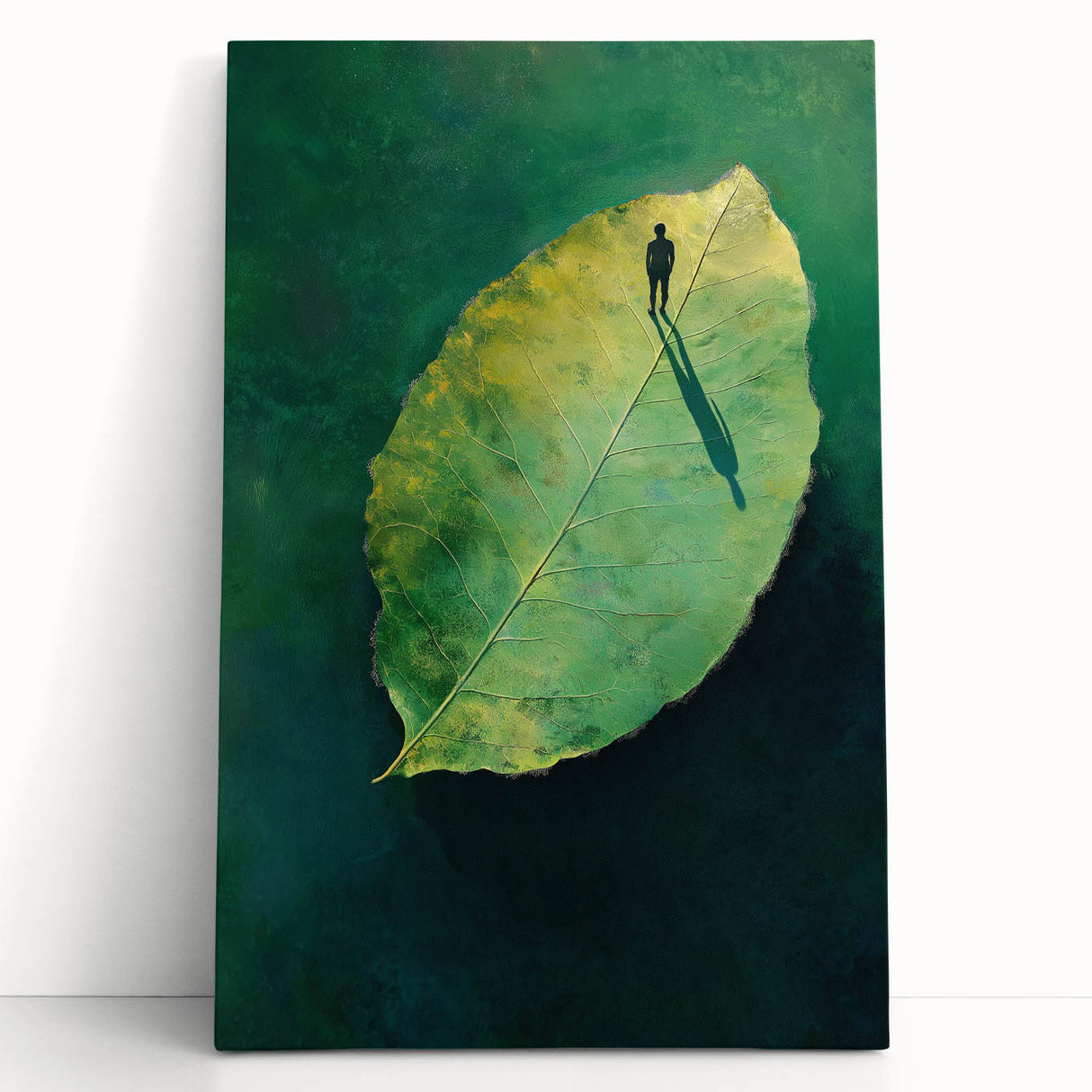 Abstract Minimalist Nature Art – Floating Leaf & Solitude Print