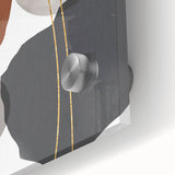 Earthy Abstract Wall Art - Brown, Gray, and Gold Geometric Print