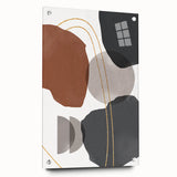 Earthy Abstract Wall Art - Brown, Gray, and Gold Geometric Print