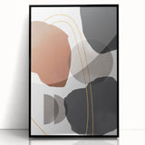 Earthy Abstract Wall Art - Brown, Gray, and Gold Geometric Print