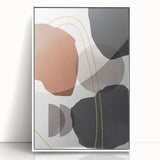 Earthy Abstract Wall Art - Brown, Gray, and Gold Geometric Print