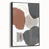 Earthy Abstract Wall Art - Brown, Gray, and Gold Geometric Print
