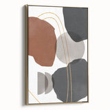 Earthy Abstract Wall Art - Brown, Gray, and Gold Geometric Print