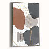Earthy Abstract Wall Art - Brown, Gray, and Gold Geometric Print