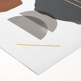 Earthy Abstract Wall Art - Brown, Gray, and Gold Geometric Print