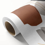 Earthy Abstract Wall Art - Brown, Gray, and Gold Geometric Print