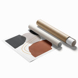 Earthy Abstract Wall Art - Brown, Gray, and Gold Geometric Print