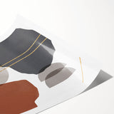 Earthy Abstract Wall Art - Brown, Gray, and Gold Geometric Print