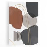 Earthy Abstract Wall Art - Brown, Gray, and Gold Geometric Print