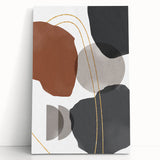 Earthy Abstract Wall Art - Brown, Gray, and Gold Geometric Print