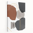 Earthy Abstract Wall Art - Brown, Gray, and Gold Geometric Print
