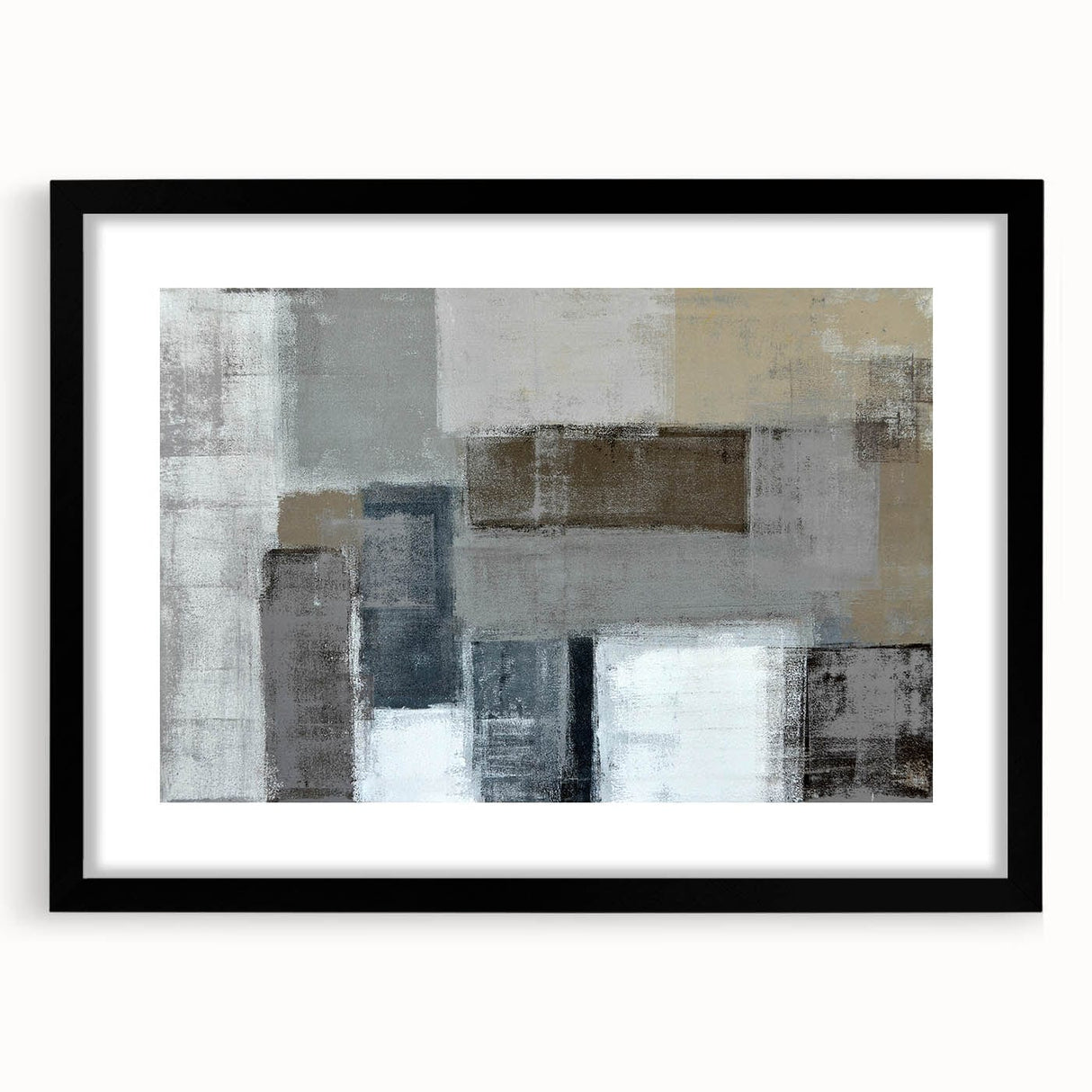 Modern Art Prints – Neutral Gray & Beige Geometric Abstract