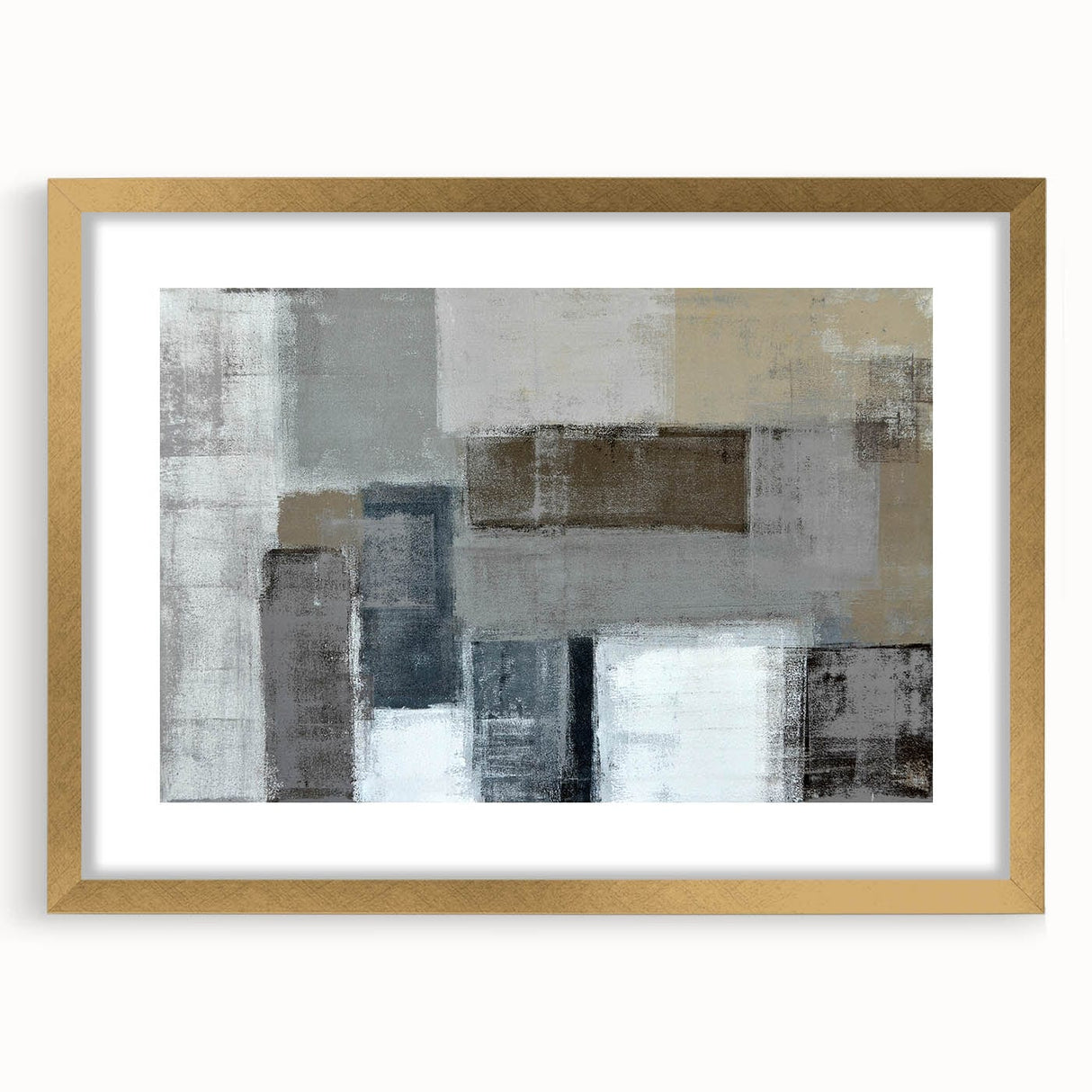 Modern Art Prints – Neutral Gray & Beige Geometric Abstract